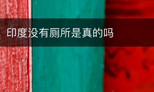 印度没有厕所是真的吗