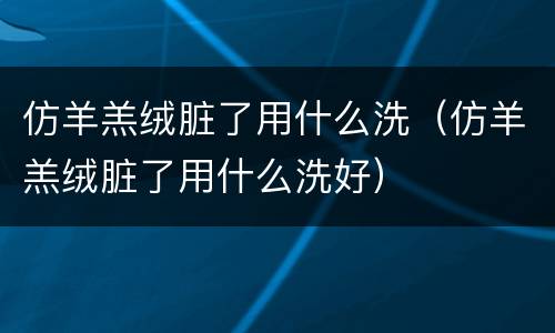 仿羊羔绒脏了用什么洗（仿羊羔绒脏了用什么洗好）