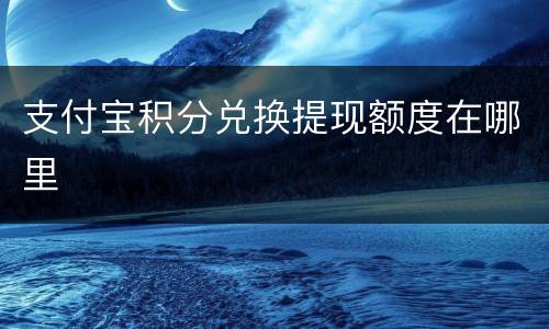 支付宝积分兑换提现额度在哪里