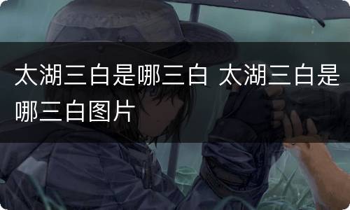 太湖三白是哪三白 太湖三白是哪三白图片