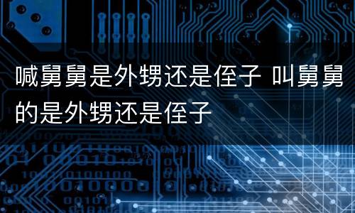 喊舅舅是外甥还是侄子 叫舅舅的是外甥还是侄子
