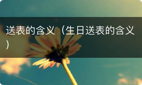 送表的含义（生日送表的含义）