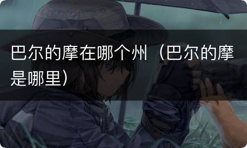 巴尔的摩在哪个州（巴尔的摩是哪里）