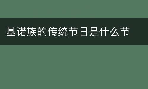 基诺族的传统节日是什么节