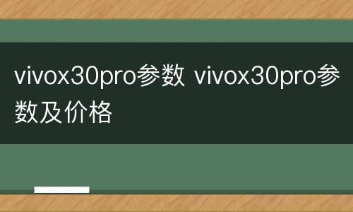 vivox30pro参数 vivox30pro参数及价格