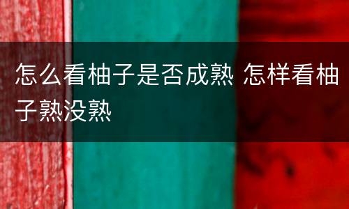 怎么看柚子是否成熟 怎样看柚子熟没熟