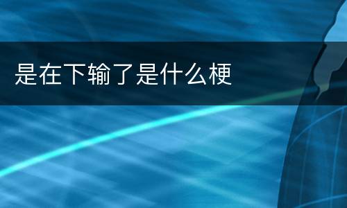 是在下输了是什么梗