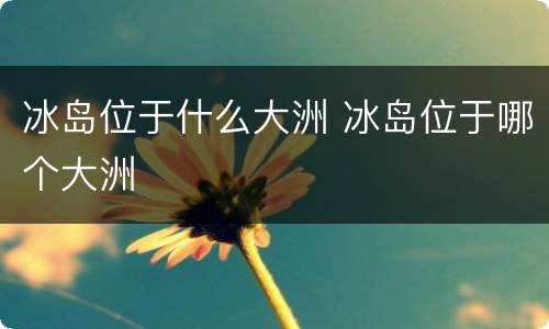 冰岛位于什么大洲 冰岛位于哪个大洲