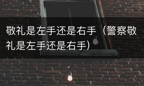 敬礼是左手还是右手（警察敬礼是左手还是右手）