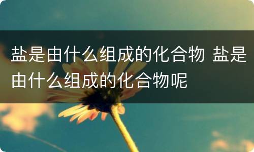 盐是由什么组成的化合物 盐是由什么组成的化合物呢