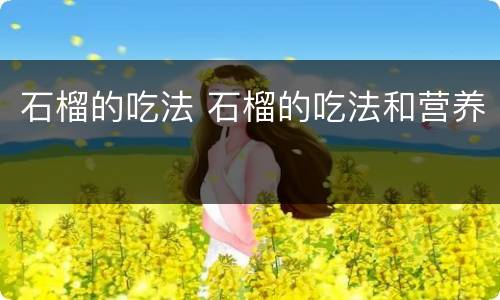 石榴的吃法 石榴的吃法和营养