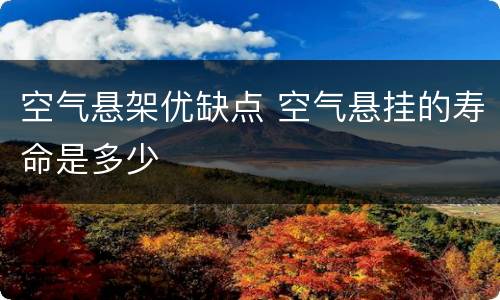 空气悬架优缺点 空气悬挂的寿命是多少