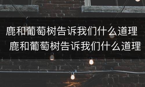 鹿和葡萄树告诉我们什么道理 鹿和葡萄树告诉我们什么道理作文