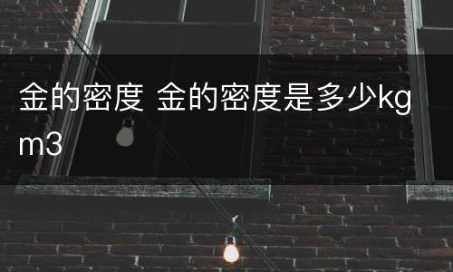金的密度 金的密度是多少kg m3