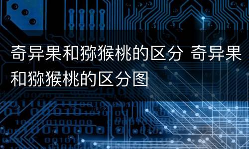 奇异果和猕猴桃的区分 奇异果和猕猴桃的区分图