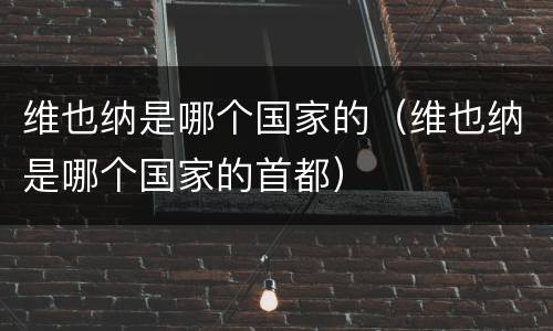 维也纳是哪个国家的（维也纳是哪个国家的首都）