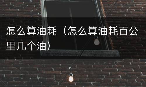 怎么算油耗（怎么算油耗百公里几个油）