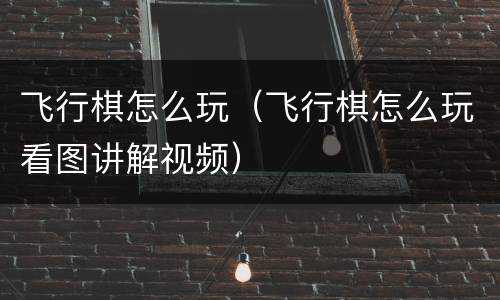 飞行棋怎么玩（飞行棋怎么玩看图讲解视频）