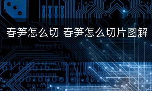 春笋怎么切 春笋怎么切片图解