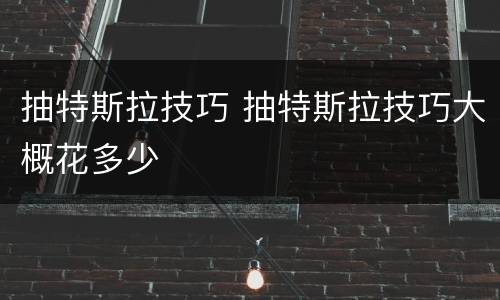 抽特斯拉技巧 抽特斯拉技巧大概花多少