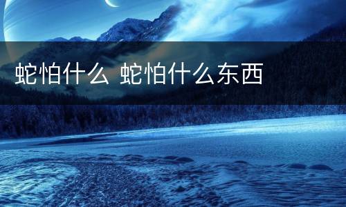 蛇怕什么 蛇怕什么东西