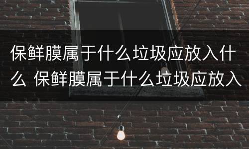 保鲜膜属于什么垃圾应放入什么 保鲜膜属于什么垃圾应放入什么颜色垃圾桶