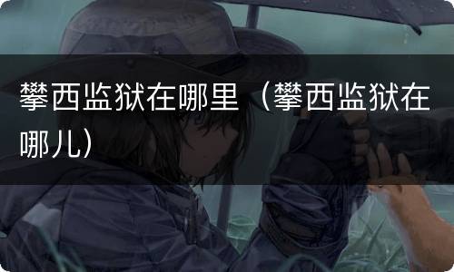 攀西监狱在哪里（攀西监狱在哪儿）