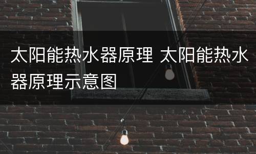 太阳能热水器原理 太阳能热水器原理示意图