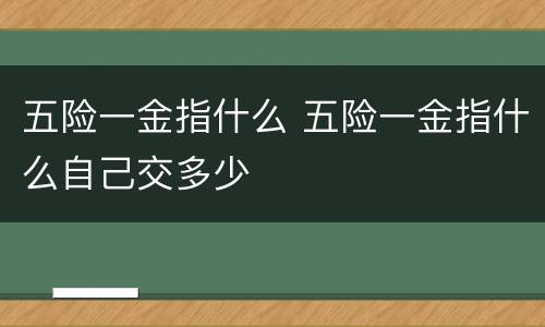 五险一金指什么 五险一金指什么自己交多少