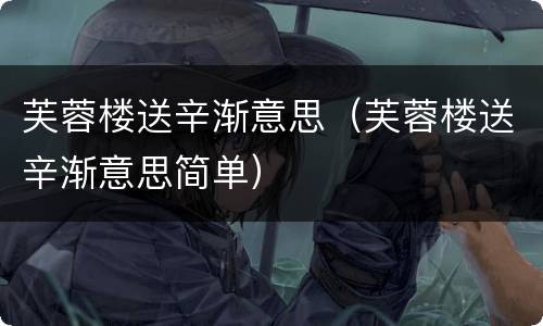 芙蓉楼送辛渐意思（芙蓉楼送辛渐意思简单）