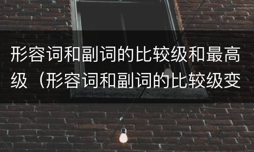 形容词和副词的比较级和最高级（形容词和副词的比较级变化规则）