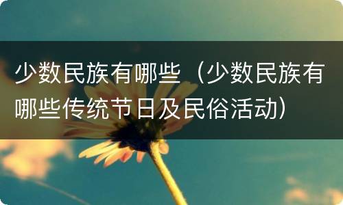 少数民族有哪些（少数民族有哪些传统节日及民俗活动）