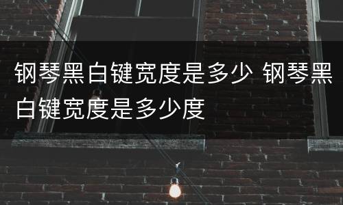 钢琴黑白键宽度是多少 钢琴黑白键宽度是多少度