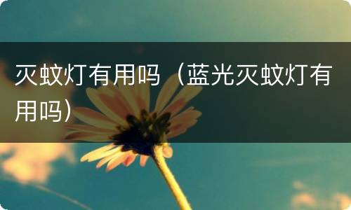 灭蚊灯有用吗（蓝光灭蚊灯有用吗）