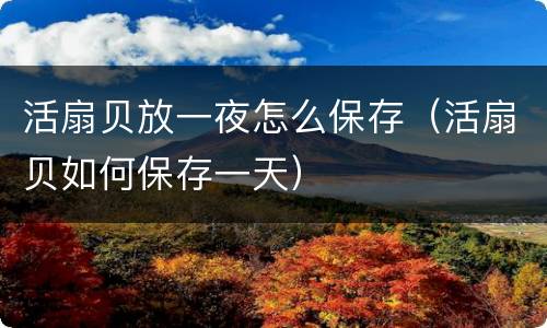 活扇贝放一夜怎么保存（活扇贝如何保存一天）