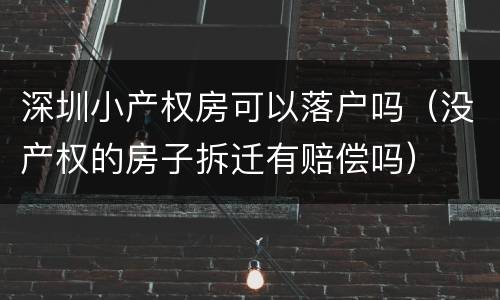 深圳小产权房可以落户吗（没产权的房子拆迁有赔偿吗）