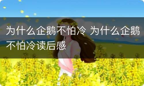 为什么企鹅不怕冷 为什么企鹅不怕冷读后感