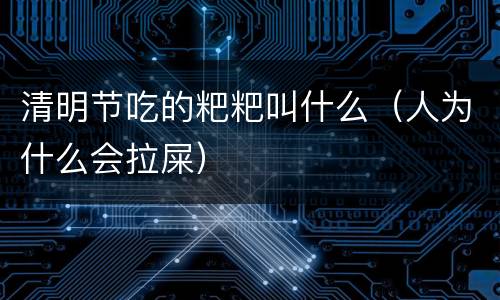 清明节吃的粑粑叫什么（人为什么会拉屎）