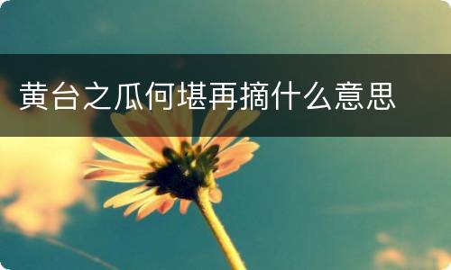 黄台之瓜何堪再摘什么意思