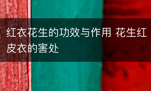 红衣花生的功效与作用 花生红皮衣的害处