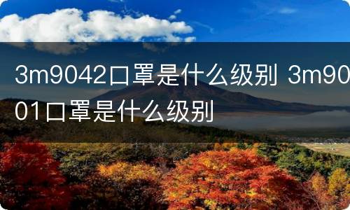3m9042口罩是什么级别 3m90001口罩是什么级别