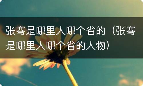 张骞是哪里人哪个省的（张骞是哪里人哪个省的人物）