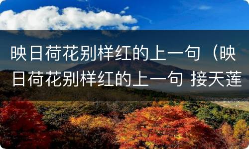 映日荷花别样红的上一句（映日荷花别样红的上一句 接天莲叶无穷碧）