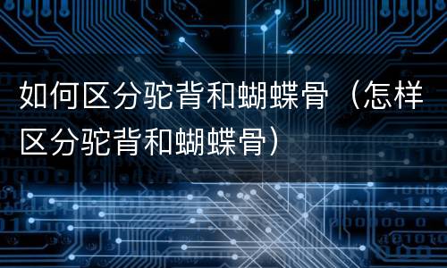 如何区分驼背和蝴蝶骨（怎样区分驼背和蝴蝶骨）