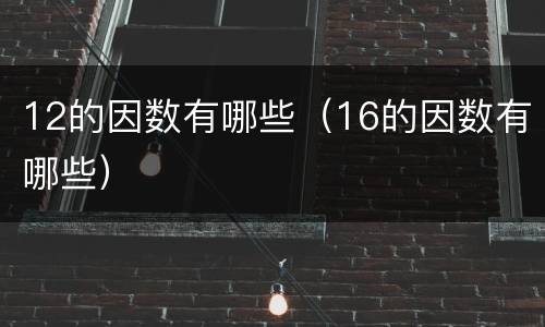 12的因数有哪些（16的因数有哪些）