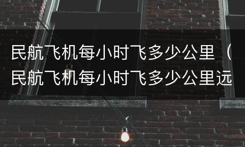 民航飞机每小时飞多少公里（民航飞机每小时飞多少公里远）