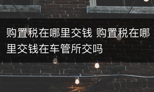 购置税在哪里交钱 购置税在哪里交钱在车管所交吗