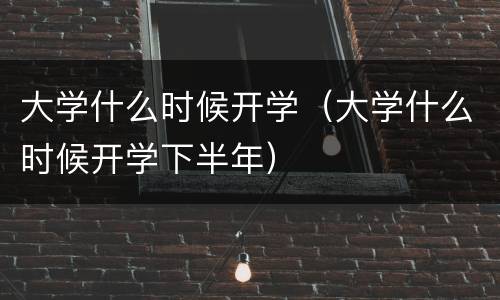大学什么时候开学（大学什么时候开学下半年）