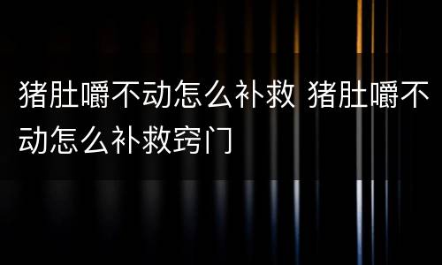 猪肚嚼不动怎么补救 猪肚嚼不动怎么补救窍门