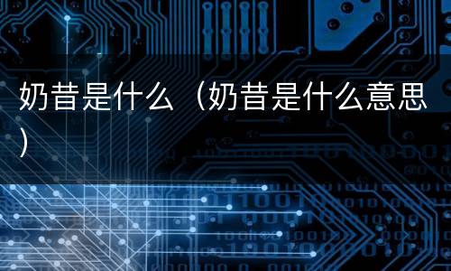 奶昔是什么（奶昔是什么意思）